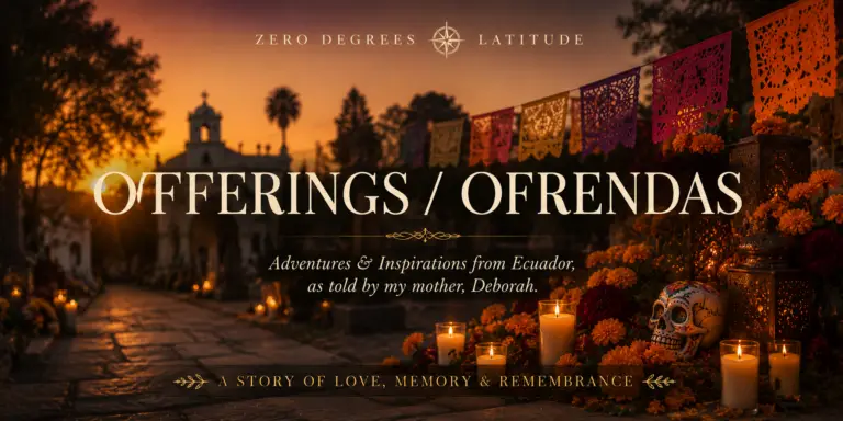 Featured image for Ofrendas, featuring candlelit memorial offerings, marigolds, and warm sunset light symbolizing love, memory, and the enduring bonds between family members.