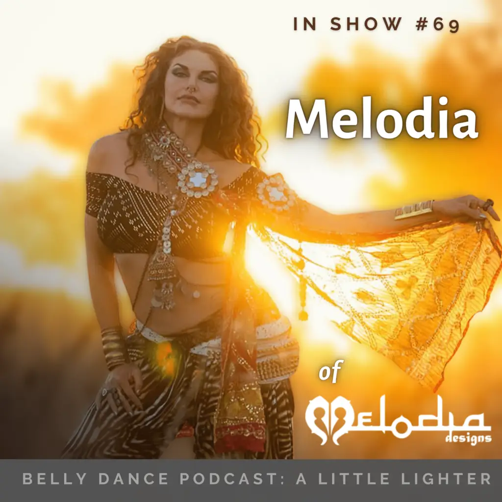Boho chic Fashion Model dancer with sunset backdrop for A little lighter podcast