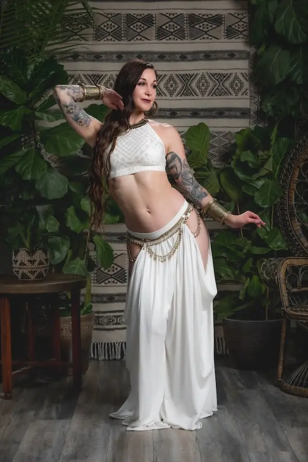 Limited Edition Al-kimiya Collection ivory dancewear set by Melodia Designs