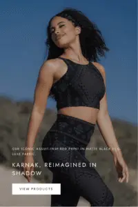 Karnak Shadow Collection Black sacred geometry crop top activewear outfit by Melodia Designs
