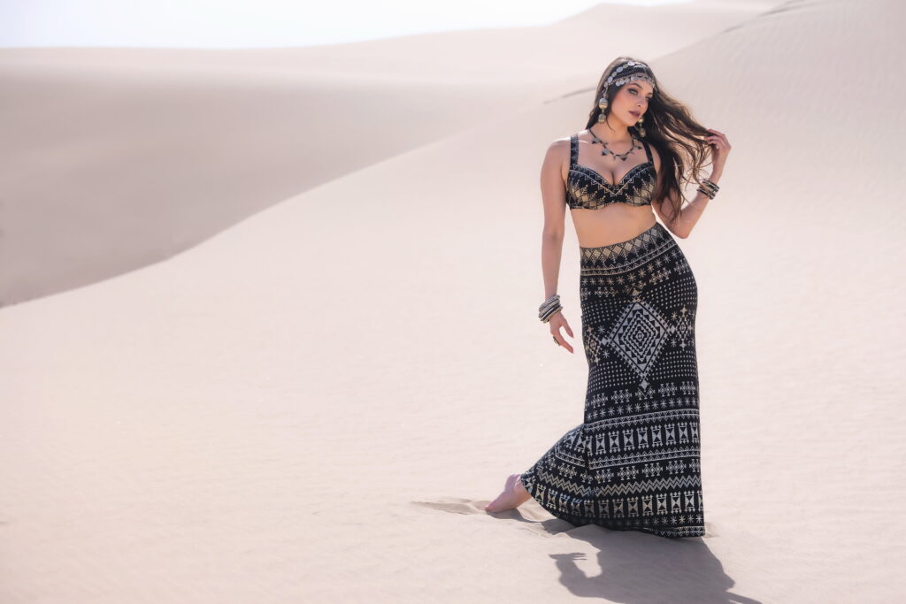 modern Egyptian-inspired fashion by Melodia Designs